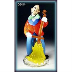 CZECH VINTAGE ART GLASS CLOWN / MUSICIAN #1253464