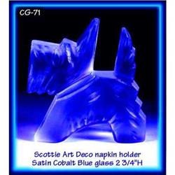 4 CZECH COBALT BLUE SCOTTIE NAPKIN HOLDER #71 #1253472