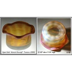 FRENCH c1880 ART GLASS MONOT STUMPF OPEN SALT  #1253506