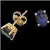 Image 1 :  14K Gold Oval BLUE IOLITE Earrings 2 CARATS! #1253549