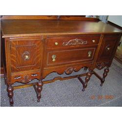 Craved Oak Buffet--1930's--Very Wide #1253585