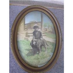 hand tinted victorian oval picture w/ curved #1253593