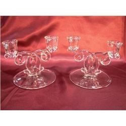  Pair of Heisey Lariat 2 Lite Candleholders #1253596