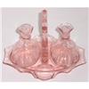 Image 1 : Cambridge Glass Pink Cruet Set w/ Tray #1253759