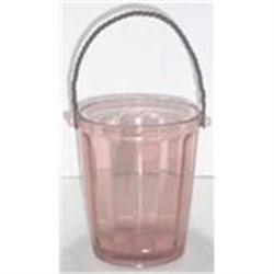 Pink Depression Glass Panel Optic Ice Bucket #1253790