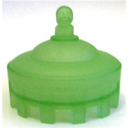 COURT JESTER Green Satin Glass Powder Jar #1253799