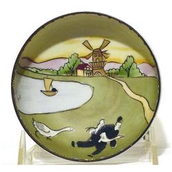 Nippon Moriage Goose Chase Footed Bowl         #1266733
