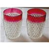 Image 1 : Diamond Point Cranberry Flashed Tumblers Set #1266826