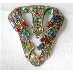 Unique Vintage Colored Stones Dress Clip  #1266828