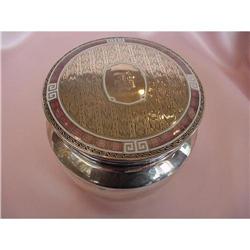 Kerr Sterling Enamelled Powder Box w/Puff #1266868