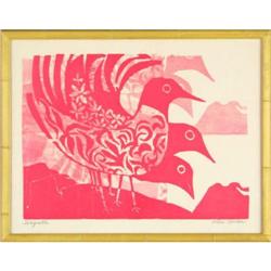 Seagulls Block Print by Alec Cowan Framed #1266939