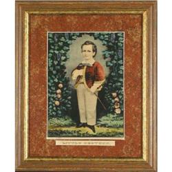 Currier and Ives print Little Brother Framed #1266940