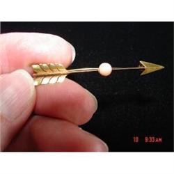 14kt Victorian Pink Angel Skin Coral Bar Pin #1266974