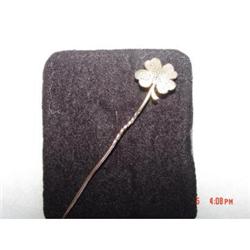 Victorian 10kt 1892 Stickpin 4 leaf clover #1266981