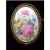 Image 1 : Victorian Oval Porcelain LIMOGES Brooch #1267001