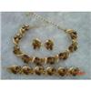 Image 1 : CHAREL  Brown Thermoset  Parure Necklace #1267073