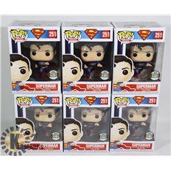 LOT OF 6 SUPERMAN FUNKO POP