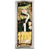 Image 1 : VINTAGE 21" PORCELAIN DOLL "LADY IN GREEN VELVET"