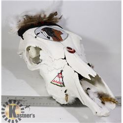 SKULL WITH HORNS & BARBED WIRE