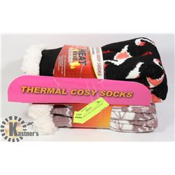 2PK LADIES COZY SLIPPER SOCKS