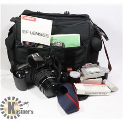 CANON EOS REBEL X S- 35 MM CAMERA WITH LENS,