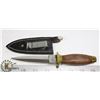 Image 1 : WOOD HANDLE STAINLESS STEEL BLADE BOOT KNIFE