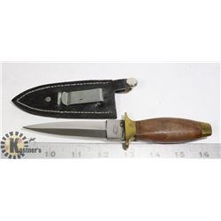 WOOD HANDLE STAINLESS STEEL BLADE BOOT KNIFE