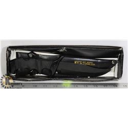 440 STAINLESS STEEL KNIFE WITH LEATHER SHEATH