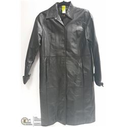 AUTHENTIC BLACK 3/4 LENGTH LEATHER COAT