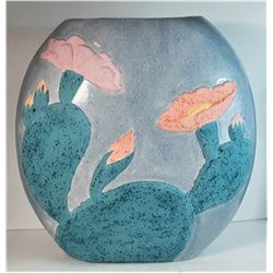 2)  SOUTHWEST COLORS OVAL VASE