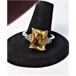 12)  EMERALD CUT LAB CREATED GOLDEN