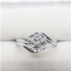 SILVER 7 DIAMOND  RING (~SIZE 7)
