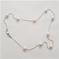 SILVER FRESH WATER PEARL18" NECKLACE