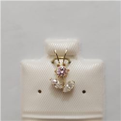 10K YELLOW GOLD CUBIC ZIRCONIA PENDANT