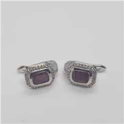SILVER RUBY 5.7G(3CT) EARRINGS