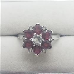 SILVER RUBY(3CT) RING (~SIZE 8.5)