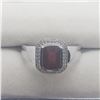 Image 1 : SILVER GARNET RING (~SIZE 8.75)