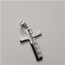 SILVER CZ CROSS  PENDANT