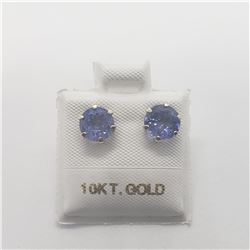 10K YELLOW GOLD TANZANITE(3CT)  EARRINGS