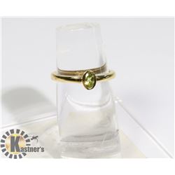 #184-GREEN PERIDOT RING SIZE 7.6