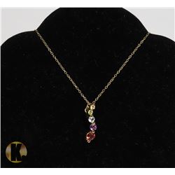 #224-TOPAZ/CITRINE/GARNET/PERIDOT/ GOLD PLATED