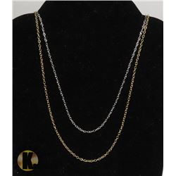 #115-STERLING SILVER NECKLACE 2pcs/18"