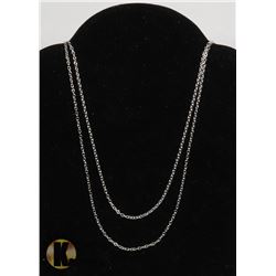 #107-STERLING SILVER NECKLACE 2pcs/18"