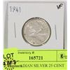 Image 1 : 1941 CANADIAN SILVER 25 CENT COIN