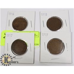 CANADIAN 4 LARGE PENNY COLLECTION 1916-1919