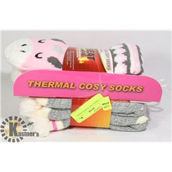 2PK LADIES COZY SLIPPER SOCKS