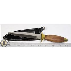 WOOD HANDLE STAINLESS STEEL BLADE BOOT KNIFE