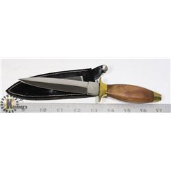 WOOD HANDLE STAINLESS STEEL BLADE BOOT KNIFE