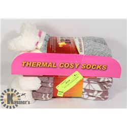 2PK LADIES COZY SLIPPER SOCKS
