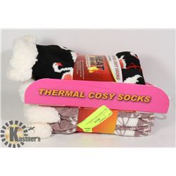 2PK LADIES COZY SLIPPER SOCKS